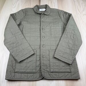 Alex Crane Mens Green Long Sleeve Quilted Kite Organic Cotton Barn Jacket Size L